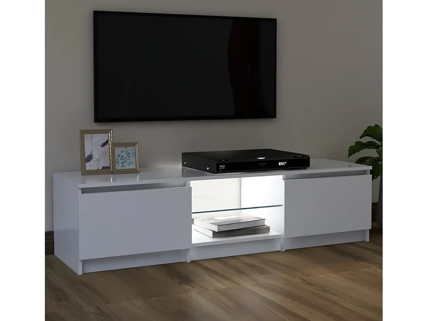 Mueble para TV con luces LED blanco 120x30x35,5 cm