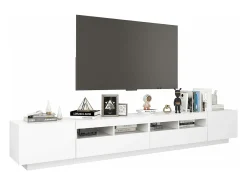 Mueble para TV con luces LED blanco 260x35x40 cm