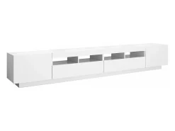 Mueble para TV con luces LED blanco 260x35x40 cm