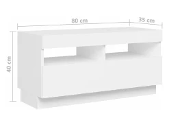 Mueble para TV con luces LED blanco 260x35x40 cm
