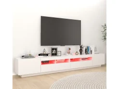 Mueble para TV con luces LED blanco 260x35x40 cm