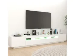 Mueble para TV con luces LED blanco 260x35x40 cm