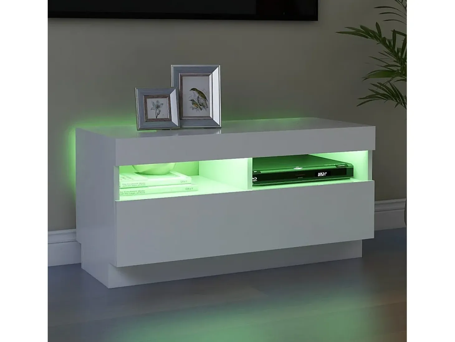 Mueble para TV con luces LED blanco 80x35x40 cm