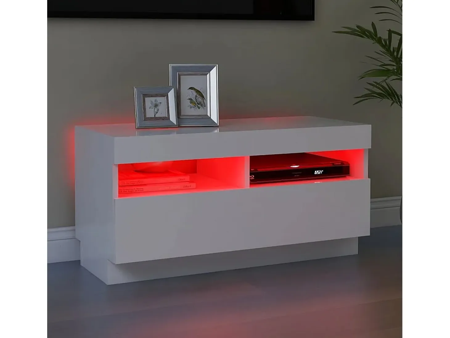 Mueble para TV con luces LED blanco 80x35x40 cm