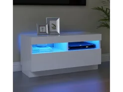 Mueble para TV con luces LED blanco 80x35x40 cm