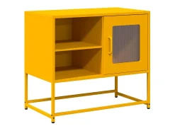 Mueble para TV de acero amarillo mostaza 68x39x60,5 cm