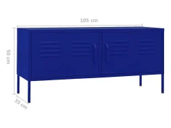 Mueble para TV de acero azul marino 105x35x50 cm