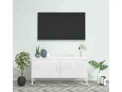 Mueble para TV de acero blanco 105x35x50 cm