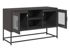 Mueble para TV de acero negro 100,5x39x60,5 cm