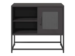 Mueble para TV de acero negro 68x39x60,5 cm