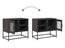 Mueble para TV de acero negro 68x39x60,5 cm
