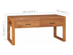 Mueble para TV de madera reciclada de teca 100x40x45 cm