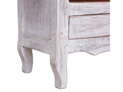 Mueble para TV de madera maciza reciclada blanco 120x30x40 cm