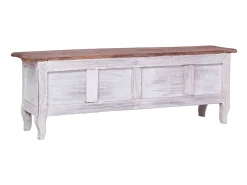 Mueble para TV de madera maciza reciclada blanco 120x30x40 cm
