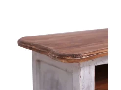 Mueble para TV de madera maciza reciclada blanco 120x30x40 cm