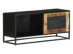 Mueble para TV de madera maciza de mango rugosa 90x30x40 cm
