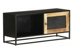 Mueble para TV de madera maciza de mango rugosa 90x30x40 cm