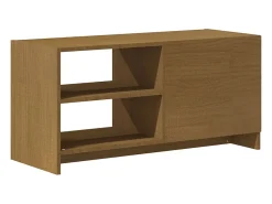 Mueble para TV de madera maciza pino marrón miel 80x31x39 cm