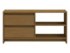 Mueble para TV de madera maciza pino marrón miel 80x31x39 cm