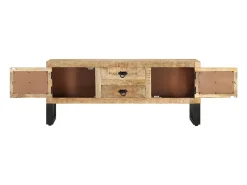 Mueble para TV de madera maciza de mango rugosa 110x30x45 cm
