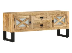Mueble para TV de madera maciza de mango rugosa 110x30x45 cm