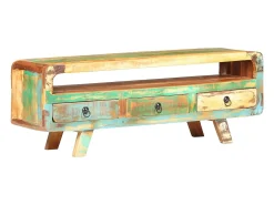 Mueble para TV de madera maciza reciclada 117x30x41 cm