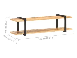 Mueble para TV de madera maciza de mango rugosa 160x40x40 cm
