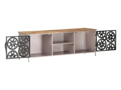 Mueble para TV de madera de mango rugosa 120x30x40 cm
