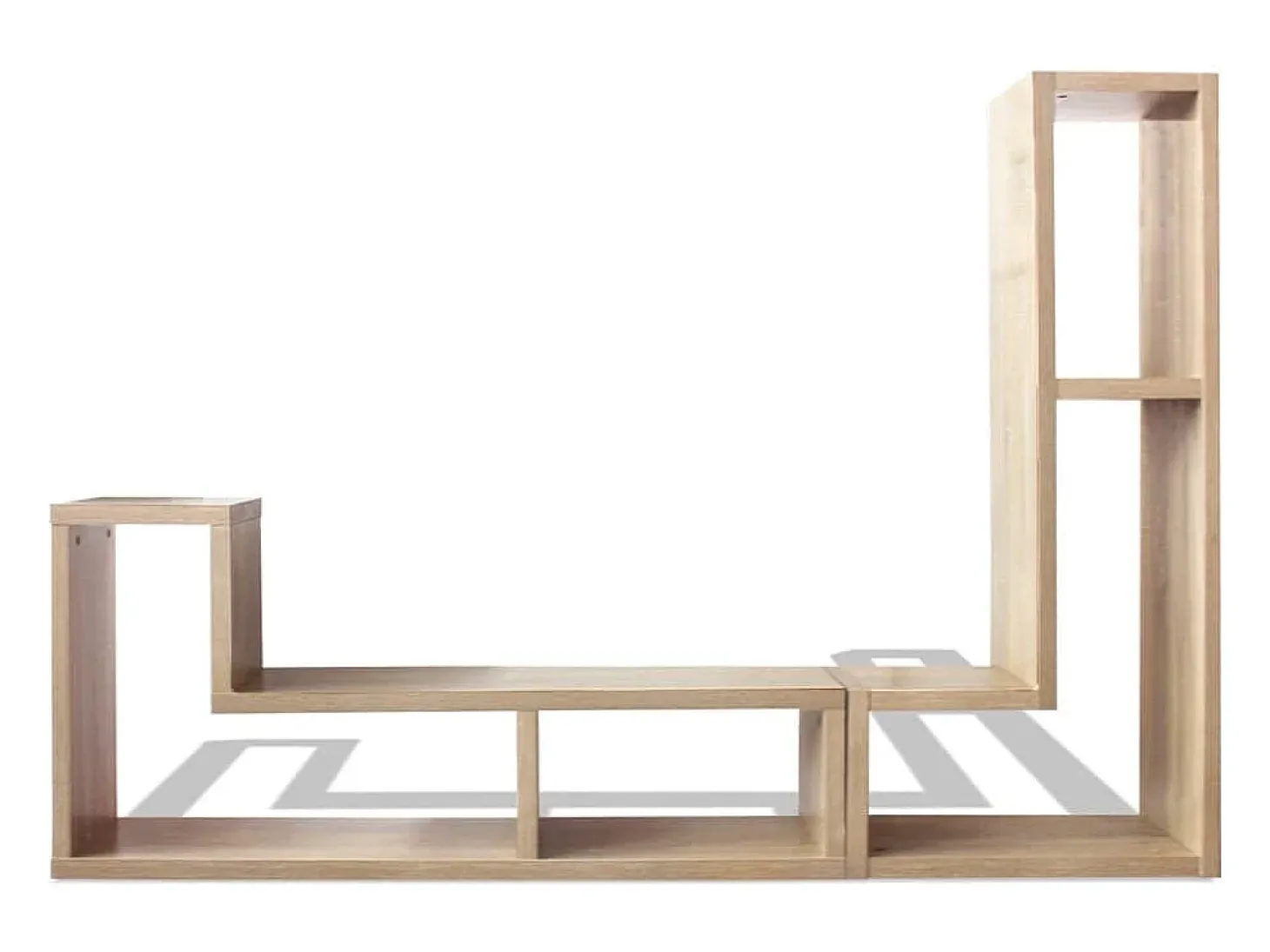 Mueble para TV en forma de L color roble