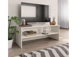 Mueble para TV madera contrachapada blanco 100x40x40 cm