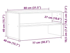 Mueble para TV madera contrachapada envejecida 80x40x40 cm