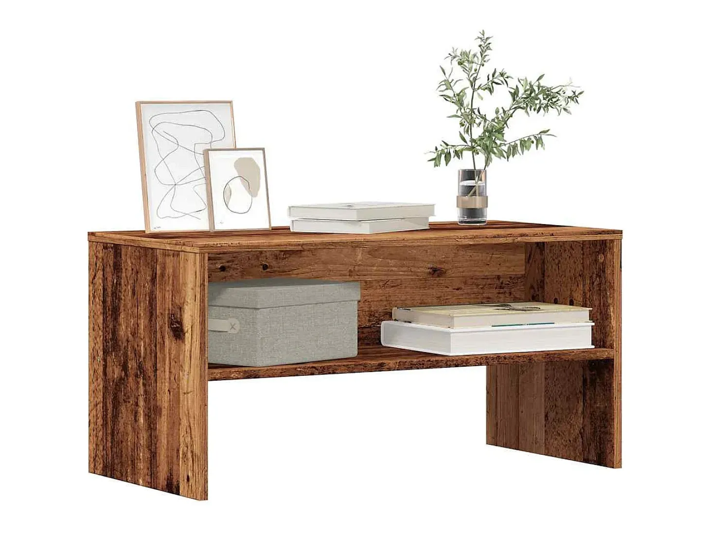 Mueble para TV madera contrachapada envejecida 80x40x40 cm