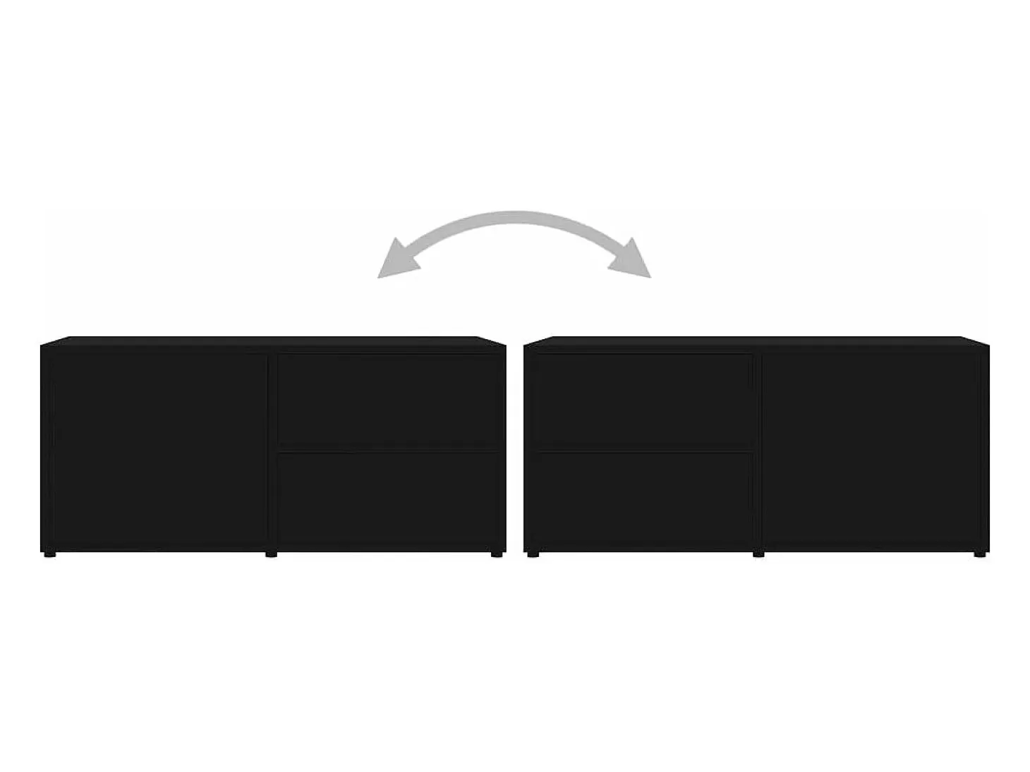 Mueble para TV madera contrachapada negro 80x34x36 cm