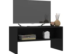 Mueble para TV madera contrachapada negro 80x40x40 cm ES40577