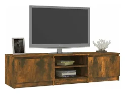 Mueble para TV madera contrachapada roble ahumado 140x40x35,5cm