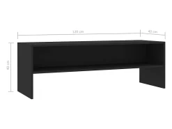 Mueble para TV madera contrachapada negro 120x40x40 cm
