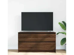 Mueble para TV madera contrachapada marrón roble 100x35x54 cm