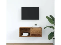Mueble para TV madera contrachapada envejecida 60x31x25,5 cm