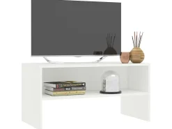 Mueble para TV madera contrachapada blanco 80x40x40 cm ES61536