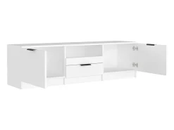 Mueble para TV madera contrachapada blanco 140x35x40 cm