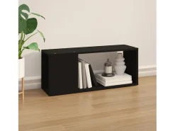 Mueble para TV madera contrachapada negro 80x24x32 cm