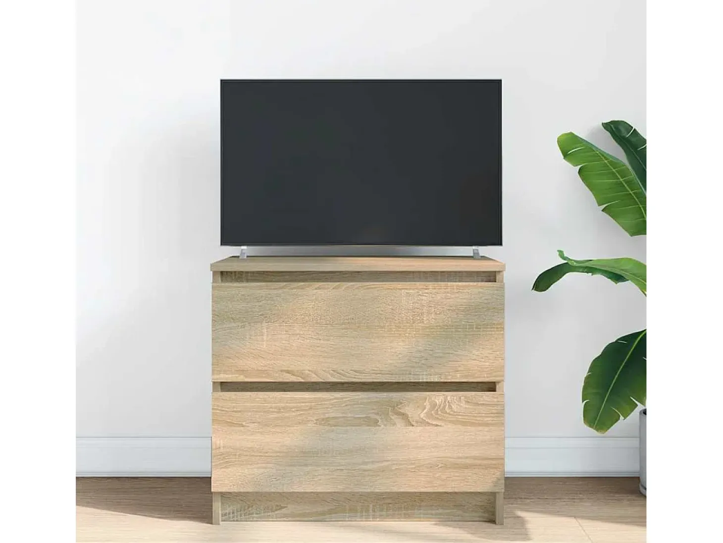 Mueble para TV madera contrachapada roble ahumado 60x35x54 cm