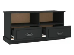 Mueble para TV madera contrachapada negro 93x35,5x45 cm