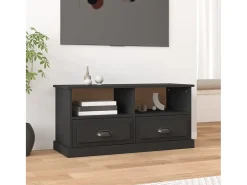 Mueble para TV madera contrachapada negro 93x35,5x45 cm