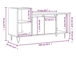 Mueble para TV madera contrachapada roble Sonoma 100x35x55 cm