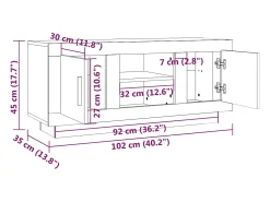 Mueble para TV madera contrachapada gris Sonoma 102x35x45 cm