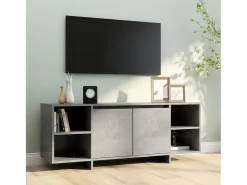 Mueble para TV madera contrachapada gris hormigón 130x35x50 cm