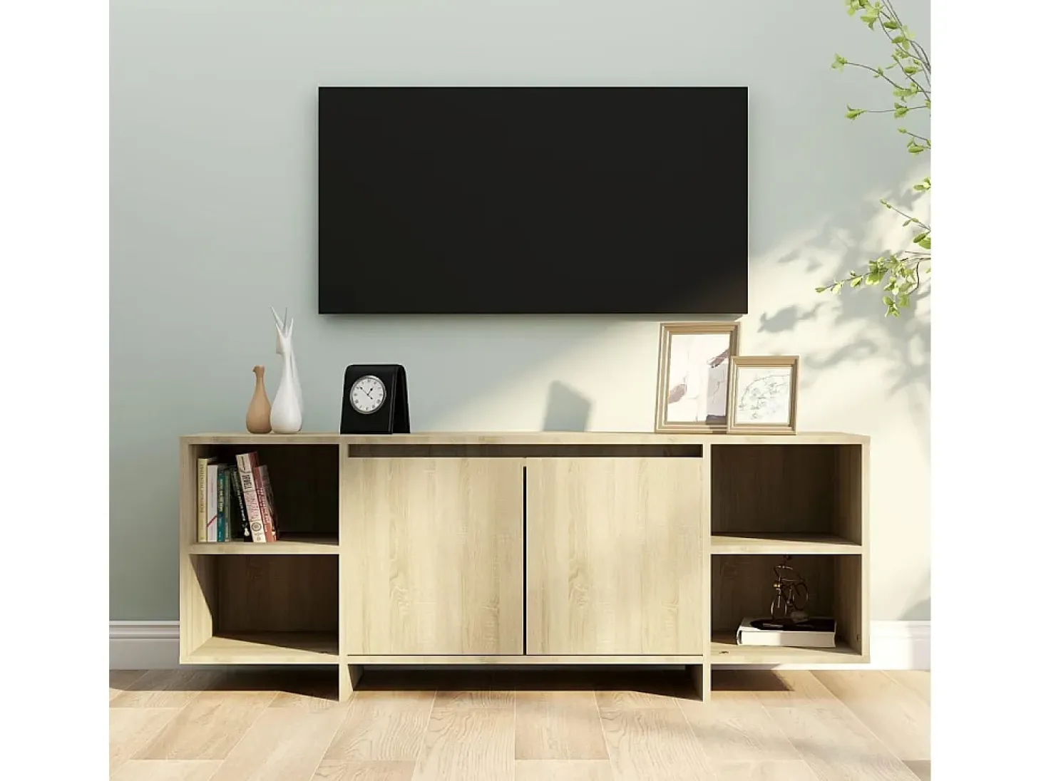 Mueble para TV madera contrachapada roble Sonoma 130x35x50 cm