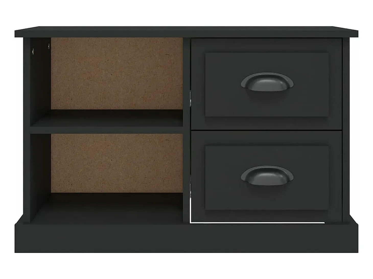 Mueble para TV madera contrachapada negro 73x35,5x47,5 cm