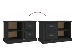Mueble para TV madera contrachapada negro 73x35,5x47,5 cm